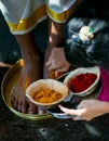 South Indian Hindu Wedding Feet washing Ritual Royalty Free Stock Photo