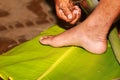 South Indian Hindu Wedding tradition, Groom and Bridal Legs and Hands Ceremonial