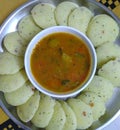 South Indian Homemade Healthy Food Dish of Sambar and Idli Royalty Free Stock Photo