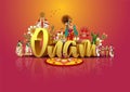 south Indian Kerala festival happy onam greetings background. editable vector illustration design