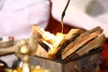 South Indian marriage ritual bride and groom. Hom havan.