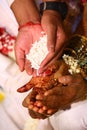 South Indian marriage ritual is performed by the bride, groom, and bride brother.
