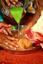 South Indian marriage rituals are performed by bride parents. Kanyadan.