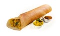 South Indian Masala Dhosa or dosa served with sambhar, coconut chutney, red chutney and green chutney, South Indian Breakfast Royalty Free Stock Photo