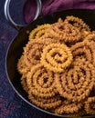 Crunchy murruku or chakli-rice flour pretzels Royalty Free Stock Photo