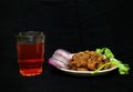 South indian Style Spicy beef fry with black tea