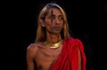 South Indian Tamil man in traditional red toga