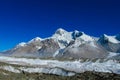 South Inilchek glacier at Tian Shan mountains Royalty Free Stock Photo