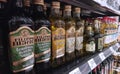 South Jakarta, October 4, 2023: Display of bottles of Olive oil at supermarket