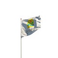 South Jeolla Province Korea isolated flag on white Royalty Free Stock Photo