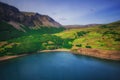 Lake in the Caldera volcano Ksudach. South Kamchatka. Russia. Nature Park. View from the helicopter.