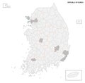 South korea administrative and political vector map