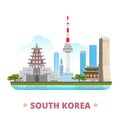 South Korea country design template Flat cartoon s