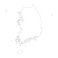 South Korea vector country map outline Royalty Free Stock Photo