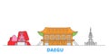 South Korea, Daegu line cityscape, flat vector. Travel city landmark, oultine illustration, line world icons