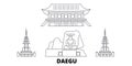 South Korea, Daegu line travel skyline set. South Korea, Daegu outline city vector illustration, symbol, travel sights Royalty Free Stock Photo