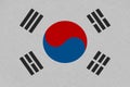 south korea fabric flag Royalty Free Stock Photo