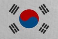 south korea fabric flag Royalty Free Stock Photo