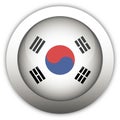 South Korea Flag Aqua Button