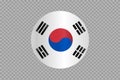 South Korea flag in circle shape isolated on png or transparent background,Symbols of Seoul South Korea, template for banner,