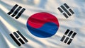 South Korea flag. 3d illustration of waving flag of South Korea Royalty Free Stock Photo