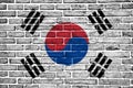 south korea flag illustration painted on the wall Royalty Free Stock Photo