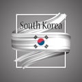South Korea flag. Official national colors. South Korean 3d realistic stripe ribbon. Vector icon sign background. Royalty Free Stock Photo