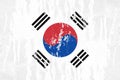 South korea flag painted on old distressed concrete wall background Royalty Free Stock Photo