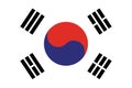 South Korea flag vector eps10. Flag of South korea. South Korea Flag Made with Official Korean National Colors.