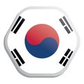 south korea flag. Vector illustration decorative design Royalty Free Stock Photo