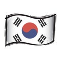 south korea flag. Vector illustration decorative design Royalty Free Stock Photo