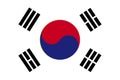 South Korea Flag. Vector illustration. Royalty Free Stock Photo