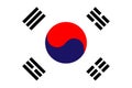 South Korea Flag vector illustration. South Korea Flag. Royalty Free Stock Photo