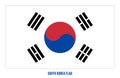 South Korea Flag Vector Illustration on White Background. South Korea National Flag Royalty Free Stock Photo