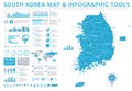 South Korea Map - Info Graphic Vector Illustration