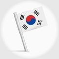 South Korea map pin flag. 3D realistic vector illustration Royalty Free Stock Photo