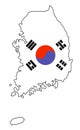 South Korea .Map of South Korea vector illustration