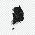 South Korea map on transparent background. Vector illustration Royalty Free Stock Photo