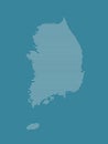 South Korea map vector using white straight lines on blue background