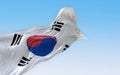 South Korea national flag waving on a clear day