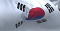 Close-up view of the South Korea national flag waving