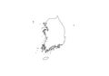 South Korea outline map country shape state symbol national borders