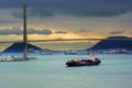 South Korea Pusan Busan new bridge general view whilst late evening Royalty Free Stock Photo