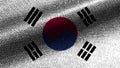 South Korea Realistic Fabric Texture Effect Wavy Dark Colors Flag 3D Illustrations Royalty Free Stock Photo