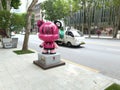 SOUTH KOREA, SEOUL - JUNE 30, 2019 : K-pop Statue Gangnam dols on the K-STAR Road in Gangnam District.