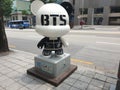 SOUTH KOREA, SEOUL - JUNE 30, 2019 : K-pop Statue Gangnam dols on the K-STAR Road in Gangnam District.