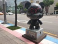 SOUTH KOREA, SEOUL - JUNE 30, 2019 : K-pop Statue Gangnam dols on the K-STAR Road in Gangnam District.