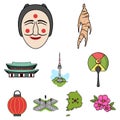 South Korea related icon set