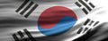 San South Korea national flag waving texture background. 3d illustration Royalty Free Stock Photo