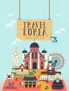 South Korea travel concept poster